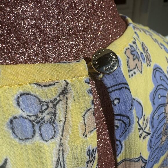 Tommy Hilfiger Women's Sleeveless Floral Print Dress Yellow Size 14 Knee-Length - Picture 7 of 11